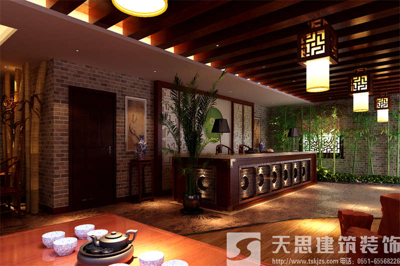 茶樓裝修從大堂開(kāi)始獨(dú)樹(shù)一幟